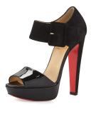 Haute Rettenue 140mm Red Sole Sandal, Black