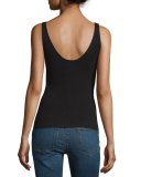 Rib Scoop-Neck Tank, Foggy