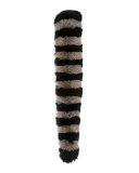 Candy Stripe Fox Fur Collar, Black/Gray