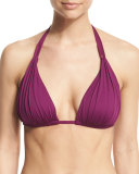 Island Goddess Halter Bikini Swim Top, Cranberry