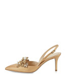 Pearly 75mm Slingback Pump, Gold
