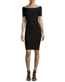 Boat-Neck Bandage Dress