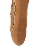 Maren Side-Lace Over-The-Knee Boot, Tan