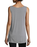 Long Silk Jersey Tunic, Pewter