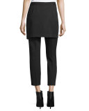Skirted Cropped Pants, Black