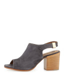 Ancona Suede Slingback Bootie, Anthracite