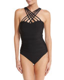 Giselle Strappy High-Neck One-Piece Swimsuit