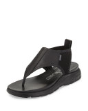 ZeroGrand Leather/Mesh Thong Sandal, Black