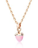 Mikado Bouquet Pink Chalcedony Pendant Enhancer in Rose Gold