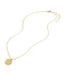 "M" Pendant with Diamonds in Gold on Chain