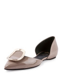 Sexy Choc Patent Ballerina Flat, Stone 