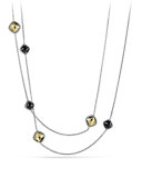 Chatelaine Chain Necklace with Black Onyx and Gold