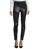 Lyndsi Suede & Leather Paneled Leggings