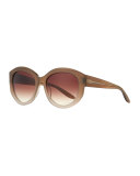 Patchett Universal-Fit Butterfly Sunglasses, Sandstone/Smoky Topaz