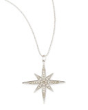 14k White Gold Diamond Starburst Necklace