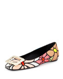 Flower-Print Ballerine U Flat, Multi