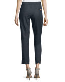 Taren Slim-Leg Cropped Trouser Jeans, Midnight Blue