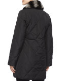Puffer Coat with Removable Fur Collar