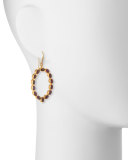 Amulet Hue Ruby Cabochon Drop Earrings with Diamonds