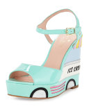dotty ice cream wedge sandal, mint liqueur