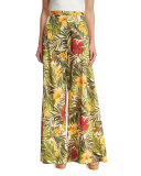 Pamela Tropical Floral-Print Palazzo Pants
