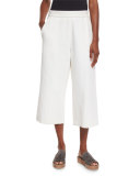 Wide-Leg Cropped Pants, Lily White