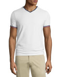 Tipped Short-Sleeve T-Shirt, White