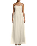 Felicity Crisscross-Bodice Chiffon Gown