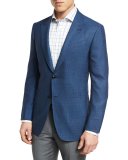 Manhattan Textured Two-Button Sport Coat, Blue