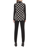 Pleated-Front Tapered Pants, Black
