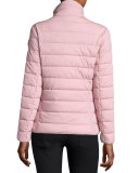 Funnel-Neck Asymmetric-Zip Puffer Jacket