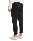 Cropped Cargo Jeans, Black