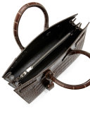 Sac de Jour Small Crocodile-Embossed Satchel Bag, Dark Brown