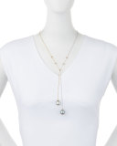 18k Pearl and Diamond Y-Drop Necklace