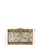 Lara Backlit Acrylic Clutch Bag, Gold/Silver