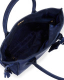 Penelope Small Leather & Suede Tote Bag, Blue