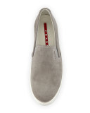 Suede Skate Sneaker, Gray (Acciaio)