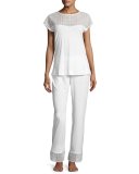 Mathilde Jersey Pajama Set, Off-White