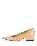 Largo Patent Low-Heel Pump, Adobe