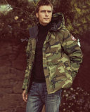 Macmillan Hooded Parka Coat, Camo Green