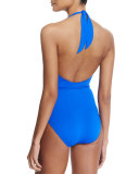 Valeria Surplice-Neck One-Piece Swimsuit
