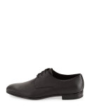 Saffiano Lace-Up Oxford, Black