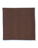 Dot-Print Pocket Square, Brown 