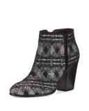 Nicky Glitter 80mm Bootie, Argento/Nero