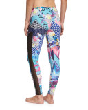 Tuxedo Sheer-Panel Printed Athletic Leggings