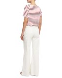 Le Capri Lace-Up Wide-Leg Jeans, Parchment