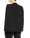 Cape-Sleeve Open-Front Blazer, Black