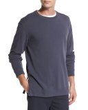 Side-Zip Crewneck Sweater