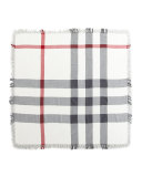 Check Extra Fine Wool Scarf, Ivory 
