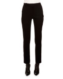 Hal Flat-Front Skinny Ankle Pants, Black